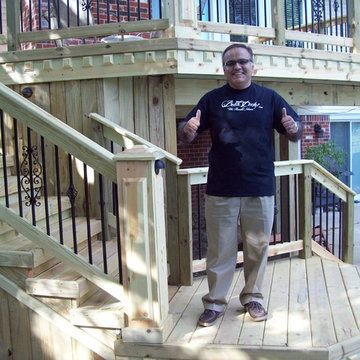 Pressure Treated deck with diamond dental molding & Diamond King Post,