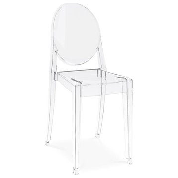 Aron Living 18.5" Mid-Century Plastic Crystal Dining Chair in Clear