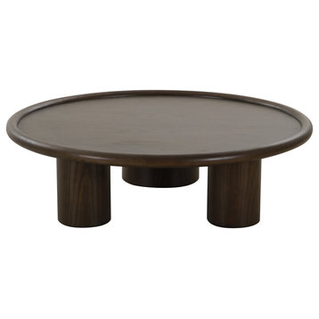 Strauss Contemporary Brown Ash Round Coffee Table
