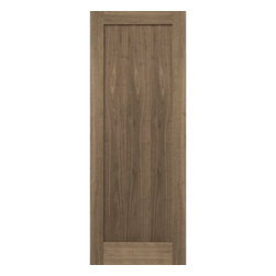 DERBY - 80&rdquo; WALNUT 1-PANEL SHAKER INTERIOR DOOR 1-3/8&rdquo; - Interior Doors