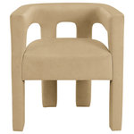 Meridian Furniture - Athena Velvet Upholstered Dining Chair, Camel - Flaunt your modish tastes with this Athena velvet dining chair. Sophisticated by design, this dining room seating offers a sturdy frame made from high-quality materials and upholstered in soft, welcoming velvet, so it always feels comfortable for family and guests. A low back provides a clean aesthetic while offering support as you wine and dine the night away. Pair it with other items in the same collection for a cohesive look.