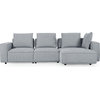 Josie Sectional Sofa Light Gray