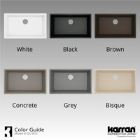 Karran QU-812 Undermount 32.5" Large Single Bowl Quartz Sink Kit, Concrete