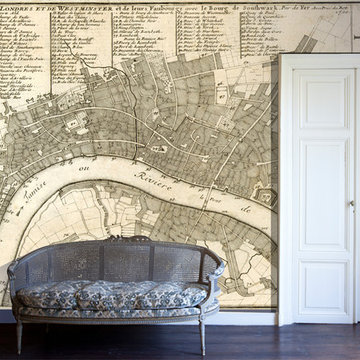 Antique City Plan of London Wallpaper