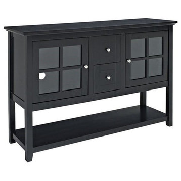 Pemberly Row 52" Wood Console Table TV Stand in Black
