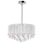CWI Lighting - Water Drop 9 Light Drum Shade Chandelier With Chrome Finish - Quickly refresh the ambiance in your home by updating your lighting. Pick the Water Drop 9 Light Chandelier and allow its reflecting shimmer and sparkle add a dose of glam to your interiors. This drum shade chandelier features a 22 inch circular shade held by chrome-finished hardware. Hanging from the inside are charming crystal drops that diffuse light in sparkling finish.  Feel confident with your purchase and rest assured. This fixture comes with a one year warranty against manufacturers defects to give you peace of mind that your product will be in perfect condition.