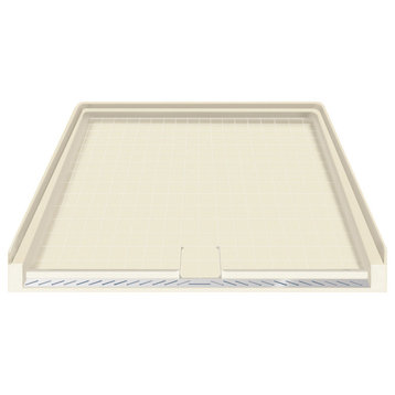 39.5"x37.75" Solid Surface Barrier-Free Right-Hand Shower Base, Biscuit