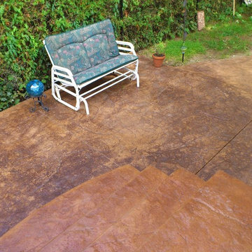 Stamped concrete Steps and Walkway