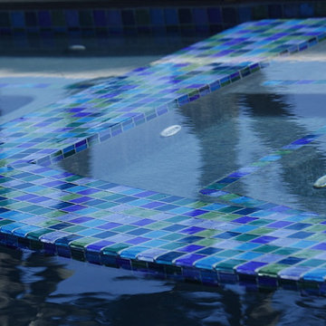 Blue and Green Mix Glass Tiled Pool