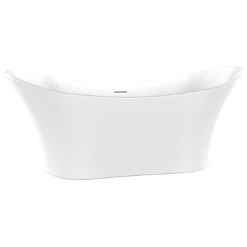 Ocean Solid Surface Freestanding Tub, White