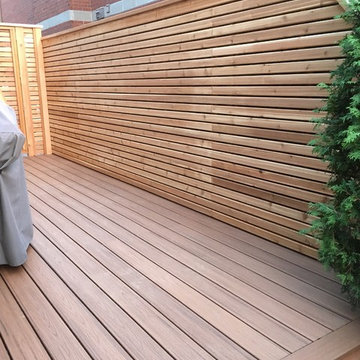 TREX floor and cedar storage, pannels and doors