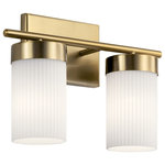 Kichler - Ciona 2-Light 15" Bathroom Vanity Light in Brushed Natural Brass - This light requires 2 , 100.0 W Watt Bulbs (Not Included) UL Certified.