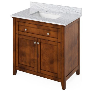 Jeffrey Alexander Chatham 36" Chocolate Single Sink Vanity With Marble Top