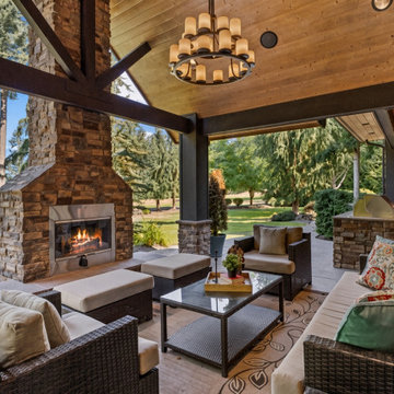 Woodinville Northwest Craftsman Lodge Custom Home at Echo Falls Golf Course