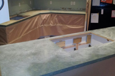 Concrete counter-top overlay