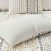 INK+IVY Imani Cotton Printed Comforter Set With Chenille, King/Cal King Ivory
