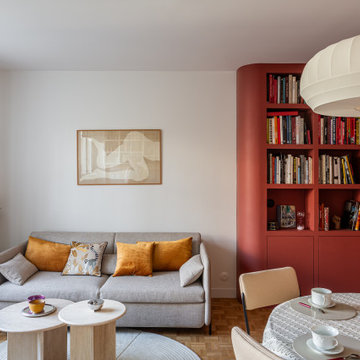 Réinventer un appartement de 47m² par la courbe et les couleurs