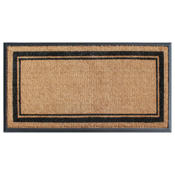 A1HC Picture Frame Natural Rubber and Coir Large Outdoor Doormat 24"x48"