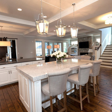 Open Kitchen with Bead Board Ceiling