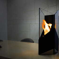 DecorPro 6.25&rdquo; x 7.5&rdquo; Pure Wall Mounted Black/Silver Fireburner D13003 - Indoor Fireplaces