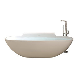 ADM Bathroom Design - ADM Elipsed Freestanding Bathtub, White, 70.9" - Bathtubs