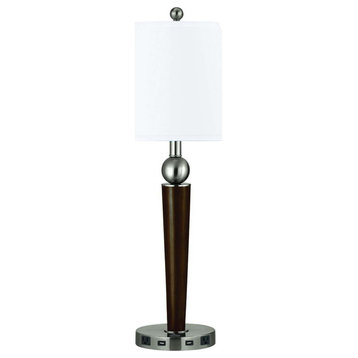 Uni-Pack 1-Light Night Stand Lamp In Espresso/Brushed Steel