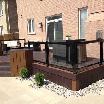 Aluminum glass railings. Deck