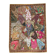 Mogulinterior - Mogul India Wall Tapestry Zardozi Embroidered Bohemian Wall Hanging Throw - Tapestries