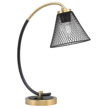 Table Lamps & Desk  New Age Brass Finish 7 Matte Black Cone Mesh Metal Shade