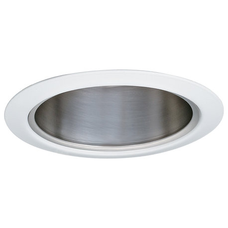 5-Inch Line Voltage Aperture Cone Trim, Chrome Reflector, White Trim