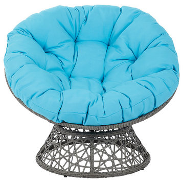 Papasan Chair, Blue/Gray
