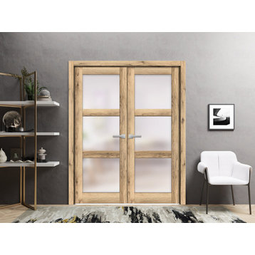 Solid French Double Doors 60 x 80 | Lucia 2552 Oak