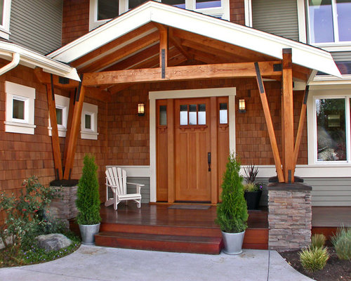 Post And Beam Front Entry Ideas, Pictures, Remodel and Decor