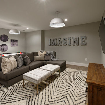 Industrial Chic Sports Enthusiast's Basement