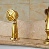 Gold Finish Swan Shaped Single Handle Bathtub Faucet Mixer