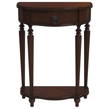 Ashby Demilune Cherry  Console Table with Storage