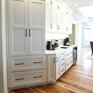 White and Gray Kitchen with Massive Storage Solutions