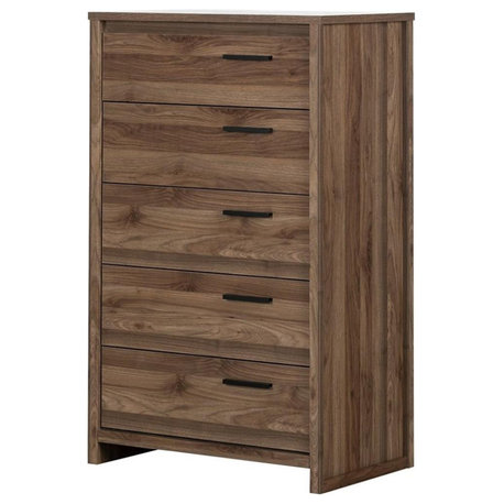 South Shore Tao 5 Drawer Chest in Natural Walnut
