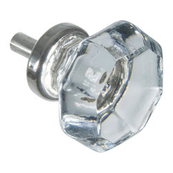 CKP - CKP Elegance Knob, Clear Glass, Nickel Base - Cabinet And Drawer Knobs