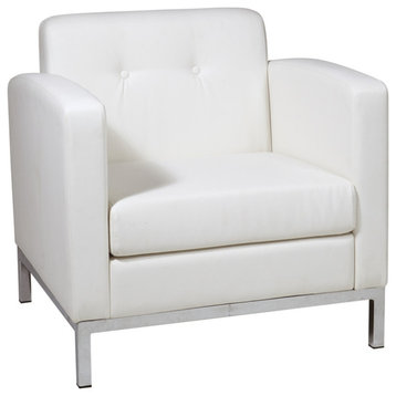 Wallstreet Armchair in White Faux Leather
