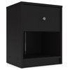 Home Square Engineered Wood 4pc Set of Chest Dresser and 2 Nightstands in Black