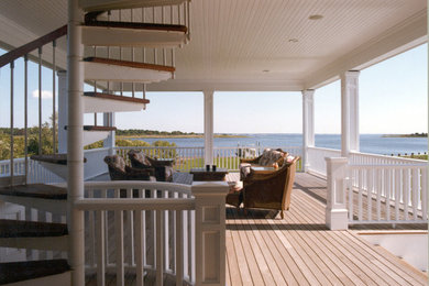 Beach style porch photo in New York