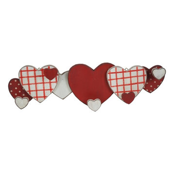 Red and White Heart Wall Coat Hook
