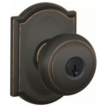 Schlage F51-AND-CAM Andover Keyed Entry Panic Proof Door Knob Set - Aged Bronze