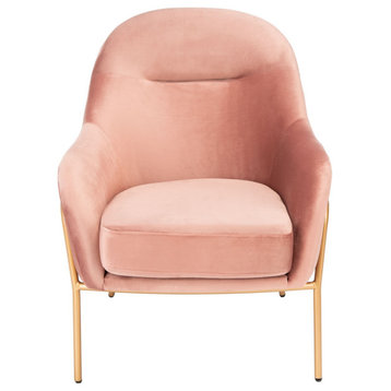 Safavieh Eleazer Velvet Accent Chair, Dusty Rose/Gold