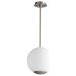 Oxygen Lighting - Terra 12" Opal Pendant, Satin Nickel - Stylish and bold. Make an illuminating statement with this fixture. An ideal lighting fixture for your home.