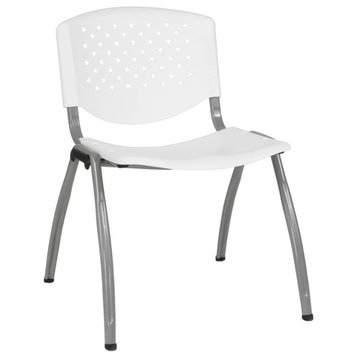 5 Pack Multipurpose Chair, Ergonomic Design With Plastic Perforated Back, White