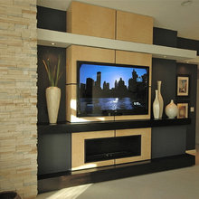 fireplace/media wall