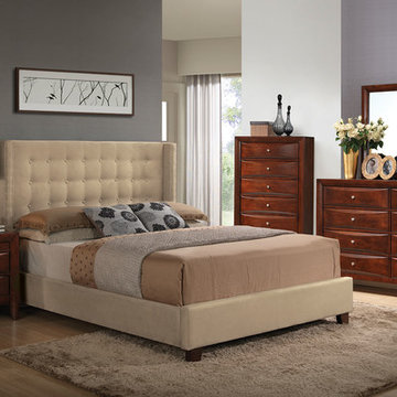 Mallalai Bedroom Set, Beige & Espresso