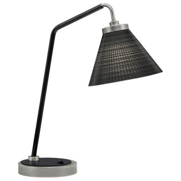 1-Light Desk Lamp, Graphite/Matte Black Finish, 7" Black Matrix Glass